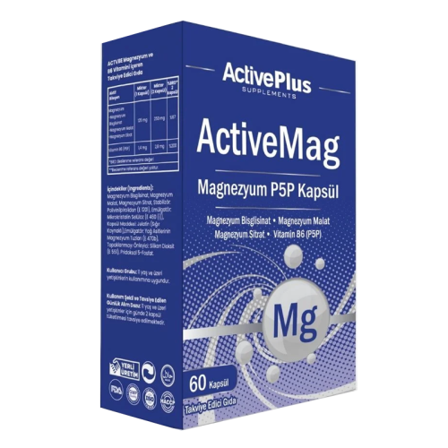 Active Plus ActiveMag Magnezyum P5P 60 Kapsül - 1
