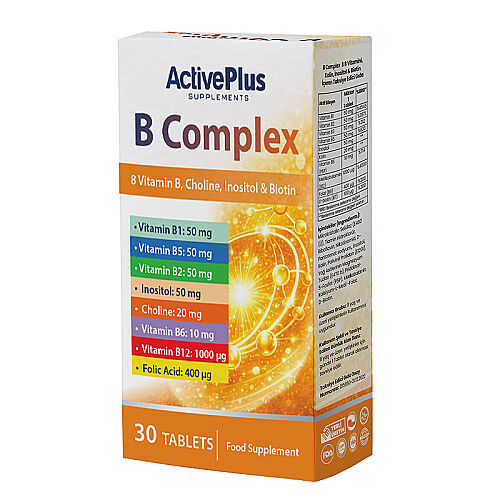 ActivePlus B Complex Takviye Edici Gıda 30 Tablet - Active Plus