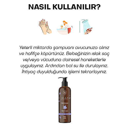 Alls Biocosmetics Organik Lavantalı Bebek Şampuanı 350 ml - 5