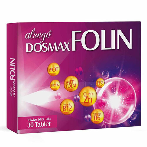 Alsego Dosmax Folin Takviye Edici Gıda 30 Tablet - 1