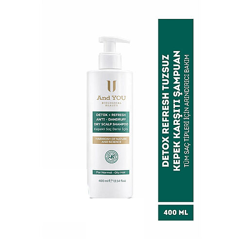 And You Detox Refresh Tuzsuz Kepek Karşıtı Şampuan – Tüm Saç Tipleri İçin Arındırıcı Bakım 400 ml - And You (1)