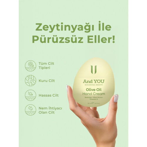 And You Zeytinyağlı Nemlendirici El Kremi 30 ml - 4