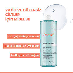Avene Cleanance Karma ve Düzensiz Ciltler için Glutamik Asit İçeren Misel Su 400 ml - 3