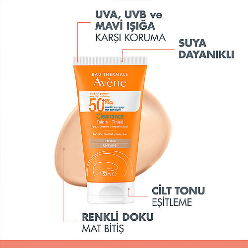 Avene Cleanance SPF 50+ Yağlı ve Akneye Eğilimli Ciltler İçin Renkli Güneş Kremi 50 ml - 5