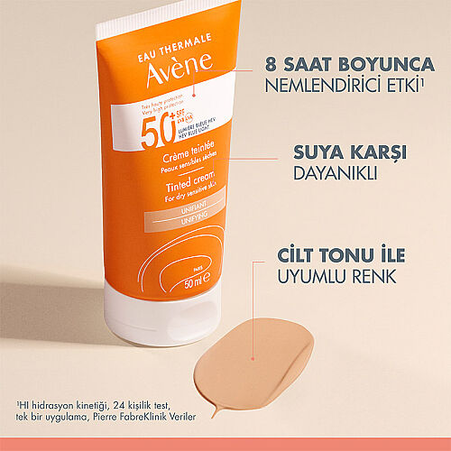 Avene Cream SPF 50+ Kuru Ciltler için Renkli Güneş Kremi 50 ml - Avene (1)