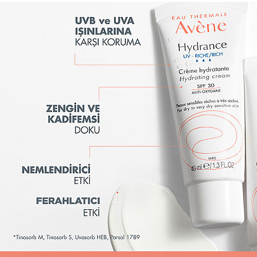 Avene Hydrance Rich SPF 30 Kuru Ciltler için Güneş Korumalı Nemlendirici Krem 40 ml - 4