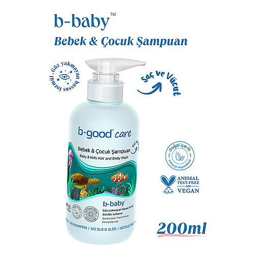 b-good b-baby Bebek ve Çocuk Saç ve Vücut Şampuanı 200 ml - 3