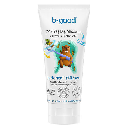 b-good b-dental 7-12 Yaş Çocuk Diş Macunu Florürlü Ananas 50 ml (Promosyon Ürünü) - 1