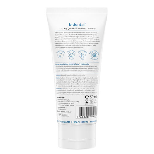 b-good b-dental 7-12 Yaş Çocuk Diş Macunu Florürlü Ananas 50 ml (Promosyon Ürünü) - 2