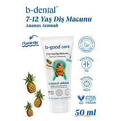 b-good b-dental 7-12 Yaş Çocuk Diş Macunu Florürsüz Ananas 50 ml - 3