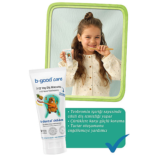 b-good b-dental 7-12 Yaş Çocuk Diş Macunu Florürsüz Ananas 50 ml - 5