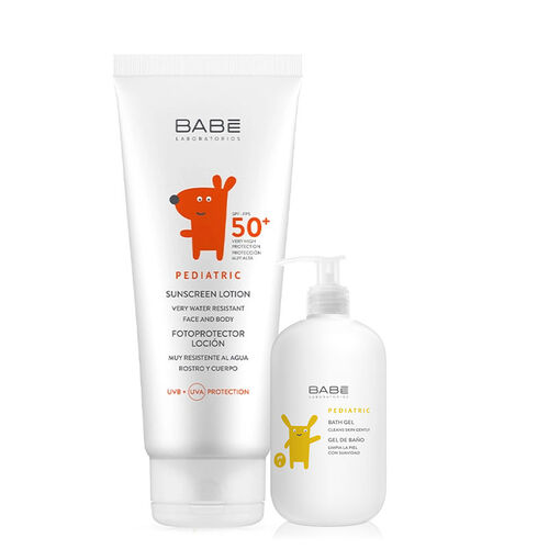 Babe - Babe Pediatrik Güneş Koruyucu Spf 50 Losyon 100 ml - Banyo Jeli HEDİYE