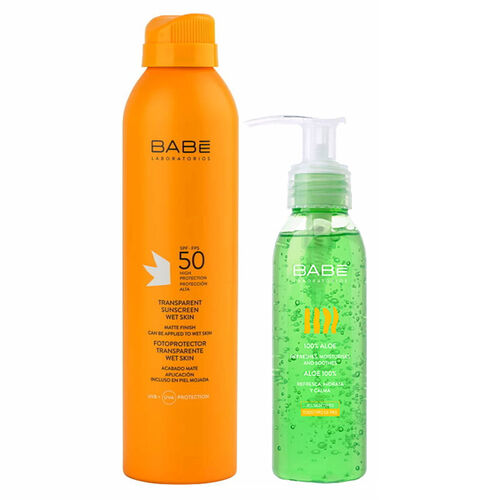 Babe Spf 50+ Transparent Sunscreen Wet Skin + Babe Aloe Vera Jel - Babe