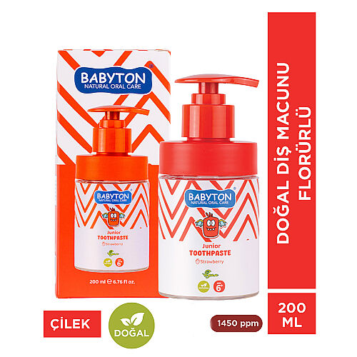 Babyton Junior Toothpaste +6 Yaş Çilekli Diş Macunu 200 ml - Babyton