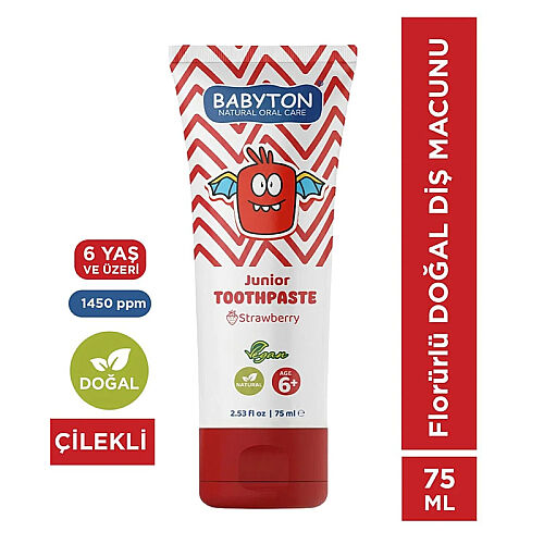 Babyton Junior Toothpaste +6Yaş Çilekli Diş Macunu 75 ml - Babyton (1)