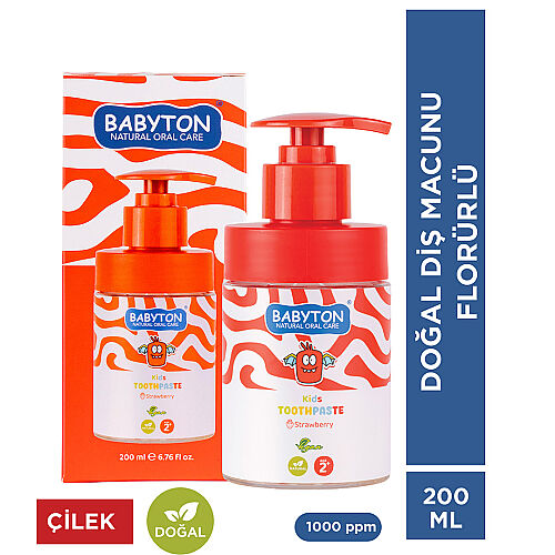 Babyton Kids Toothpaste +2 Yaş Çilekli Diş Macunu 200 ml - Babyton