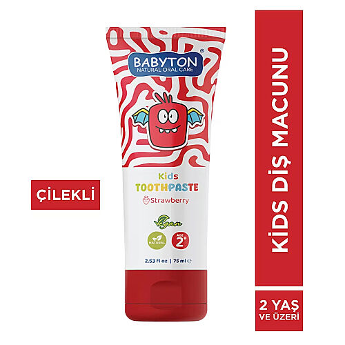 Babyton Kids Toothpaste +2 Yaş Çilekli Diş Maucunu 75 ml - Babyton (1)