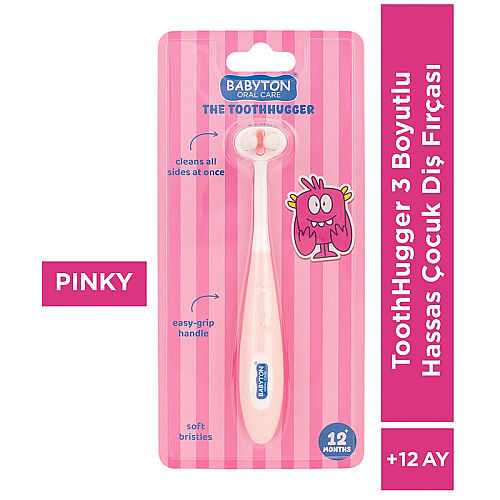Babyton Toothhugger 3 Boyutlu Çocuk Diş Fırçası - Pinky - Babyton (1)