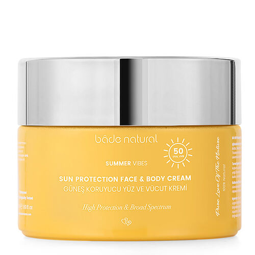 Bade Natural Doğal Güneş Koruyucu Yüz ve Vücut Kremi SPF 50 50 ml - Bade Natural