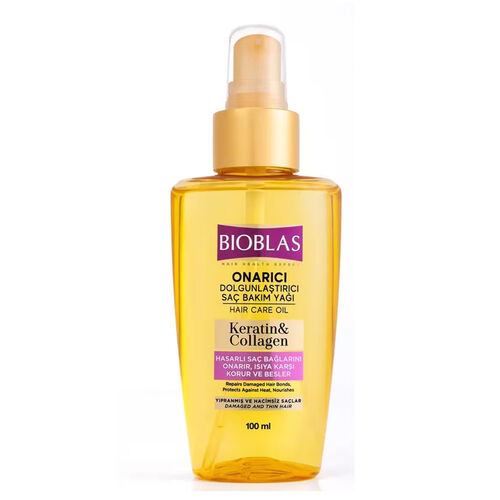 Bioblas Keratin Collagen Dolgunlaştırıcı Saç Bakım Yağı 100 ml - Bioblas