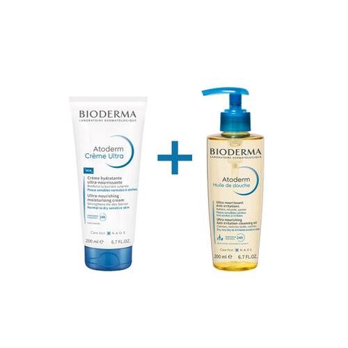 Bioderma Atoderm Cream 200ml + Shower Oil 200 ml - Bioderma