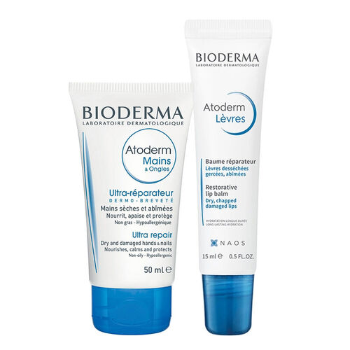 Bioderma Atoderm Hand Cream 50 ml + Atoderm Lip Balm 15 ml SET - Bioderma