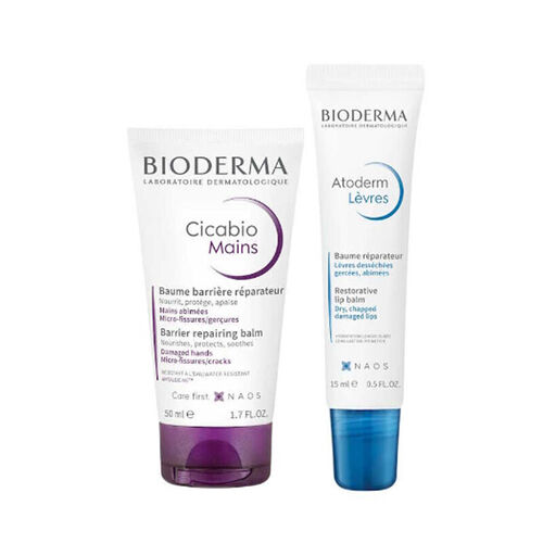 Bioderma Cicabio Mains 50 ml + Atoderm Lip Balm 15 ml - Bioderma