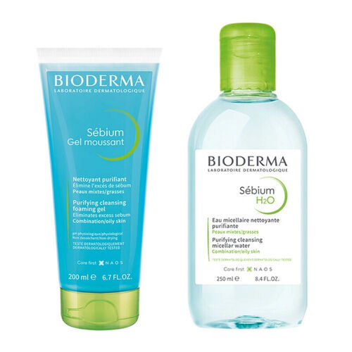 Bioderma Sebium Foaming Gel 200ml + Sebium H2O 250ml - Bioderma