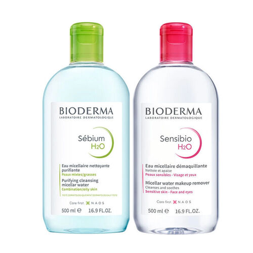 Bioderma Sebium H2O 500ml + Bioderma Sensibio H2O 500ml - Bioderma
