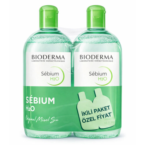 Bioderma Sebium H2O Yüz ve Makyaj Temizleme Suyu 2 x 500 ml - Bioderma