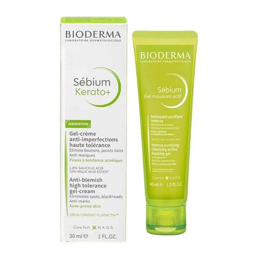 Bioderma Sebium Kerato+ Gel Cream 30 ml+Sebium Foaming Gel Active 45 ml Hediye - Bioderma