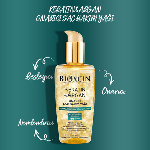 Bioxcin Keratin ve Argan Bariyer Onarıcı Saç Bakım Yağı 150 ml - 3