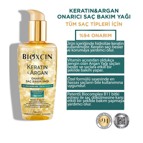 Bioxcin Keratin ve Argan Bariyer Onarıcı Saç Bakım Yağı 150 ml - Bioxcin (1)