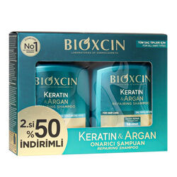 Bioxcin Keratin ve Argan Şampuanı 2x300 ml - 1