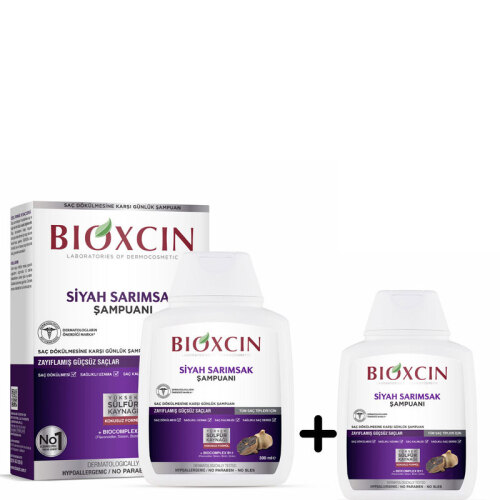 Bioxcin Saç Dökülmesine Karşı Siyah Sarımsak Şampuanı 300 ml - 100 ml Şampuan HEDİYE - Bioxcin