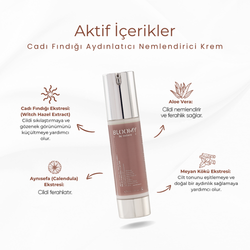 Bloomy By Nature Cadı Fındığı Aydınlatıcı Nemlendirici Krem 50 ml - 3