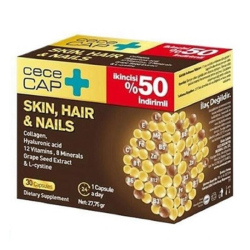 Cececap Skin Hair Nails Takviye Edici Gıda 2 x 30 Kapsül - İkincisi %50 İndirimli - 2