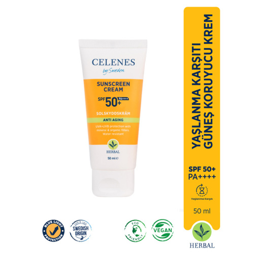 Celenes By Sweden Herbal Yaşlanma Karşıtı SPF50+ Güneş Kremi 50 ml - Celenes By Sweden (1)