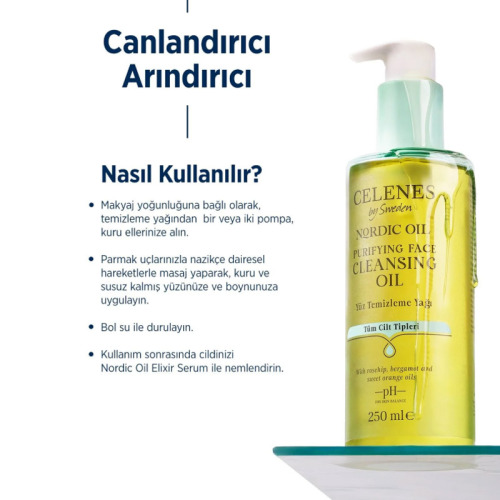 Celenes By Sweden Nordic Oil Tüm Ciltler İçin Arındırıcı Yüz Temizleme Yağı 250 ml - Celenes By Sweden (1)