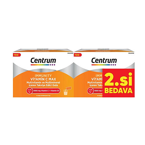 Centrum Immunity Vitamin C Max Takviye Edici Gıda 14 Saşe - 2.si BEDAVA - Centrum