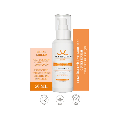 Clara Hygienics Clear Shield 50+ SPF Anti-Blemish Posbiotic Sunscreen 50 ml - Clara Hygienics (1)