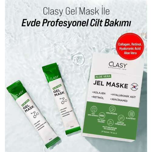 Clasy Care Aloe Vera Gel Mask 10 ml X 20 Saşe - Clasy Care (1)