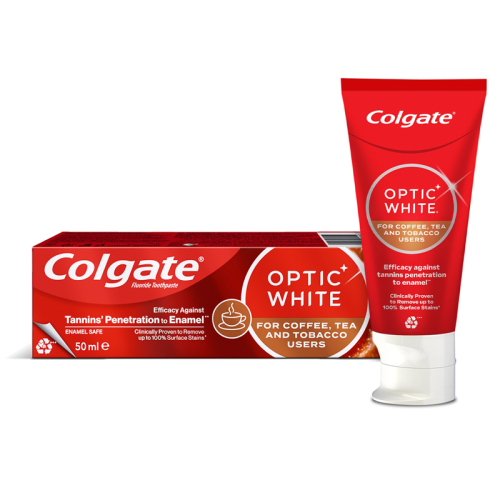 Colgate Optic White Kahve, Çay ve Tütün Kullananlar için Diş Macunu 50 ml - 1