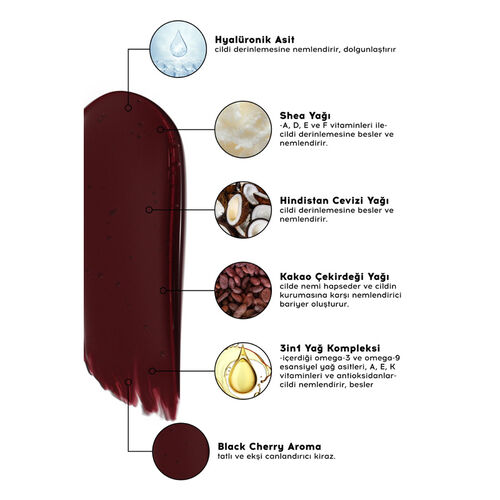 Cream Co. 3in1 Lip Balm 10 ml - Black Cherry (Promosyon Ürünü) - 3