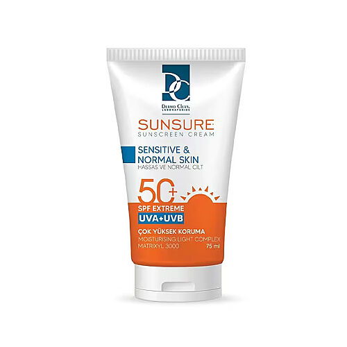 Dermo Clean Sunsure Hassas ve Normal Cilt Güneş Kremi Spf50+ 75 ml - Dermo Clean