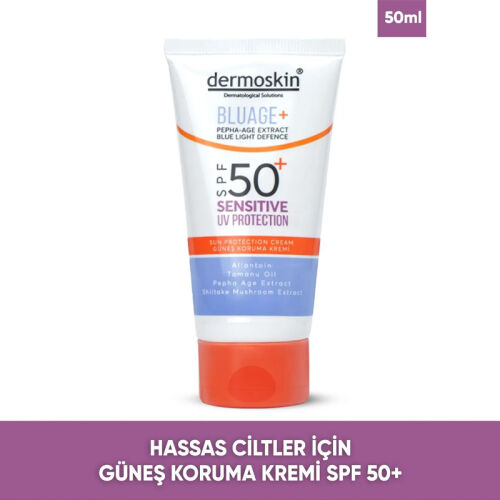 Dermoskin Bluage+ SPF50+ Hassas Ciltler İçin Güneş Kremi 50 ml - Dermoskin (1)