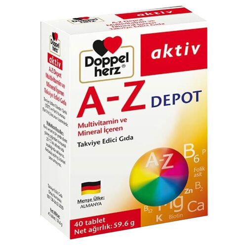 Doppel Herz A-Z Depot Multivitamin İçeren Takviye Edici Gıda 40 Tablet - 1