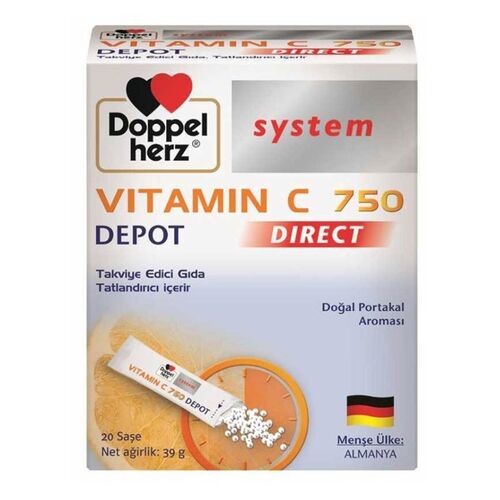 Doppel Herz System Vitamin C ve Çinko İçeren Takviye Edici Gıda 20 Saşe - 1