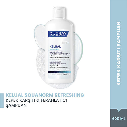Ducray Kelual Squanorm Kepek Karşıtı ve Ferahlatıcı Şampuan 400 ml - Ducray (1)