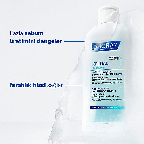 Ducray Kelual Squanorm Kepek Karşıtı ve Ferahlatıcı Şampuan 400 ml - 3